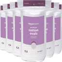 Amazon Basics Oval Premium Makeup Remover Pads, Large, Cotton, Exfoliating, 300 Count (6 Packs of 50) (Previously Solimo)