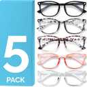 MIGSIR Blue Light Blocking Glasses for Computer Gaming, Fashion Fake Helps Reduce Screen Fatigue Eyeglasses for Women Men