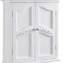 Teamson Home Versailles 22.01 in. x 23.74 in. 2-Door Removable Wall Cabinet with Interior Adjustable Shelves for Storage Solutions in Bathrooms, Kitchens, Laundry Rooms, Home Offices, White