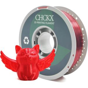 PETG Transparent 3D Printer Filament, Dimensional Accuracy +/- 0.03 mm, 1kg Spool(2.2lbs), 1.75 mm Fit for Most 3D Printers, Clear Red