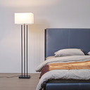 Globe Electric Ricci 62-in Matte Black Shaded floor lamp Floor Lamp with Fabric Shade