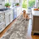 3x20 ft Extra Long Hallway Runner Rug - Non-Slip Washable Floor Runner with Rubber Backing, Modern Low Pile Thin Wide Carpet for Entryway, Kitchen, Living Room (Brown Beige, 3x20)
