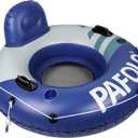 River Tubes for Floating Heavy Duty, Pool Float Adult, 53" Inflatable Float Tube for Beach Lake Rafting, River Floats with Mesh Bottom (Blue)