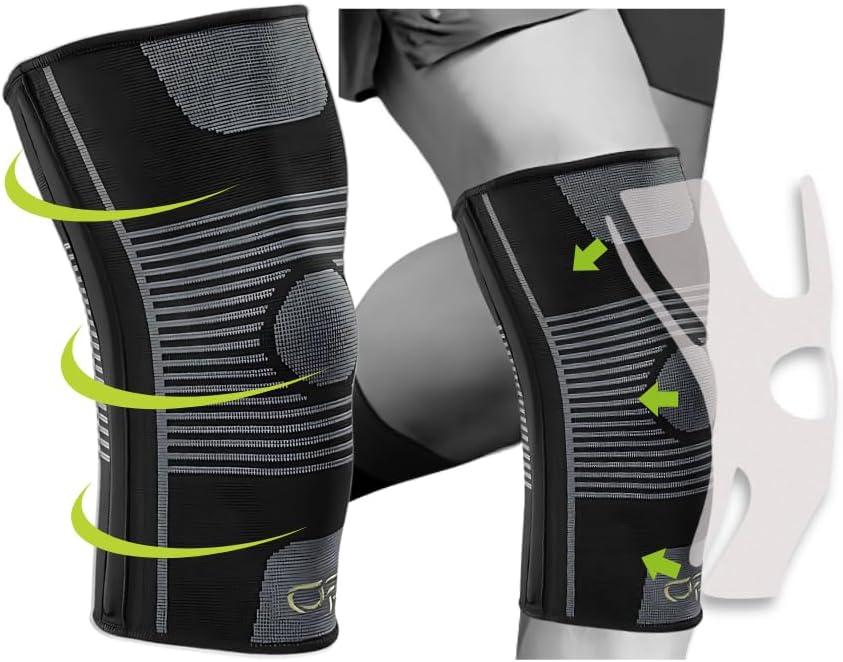 Kinesiology Knee Compression Sleeves - Professional Knee Braces for Men and Women for Joint Pain Relief, Swelling, ACL, MCL, Inflammation Relief, FSA and HSA Approved (Medium, Black)