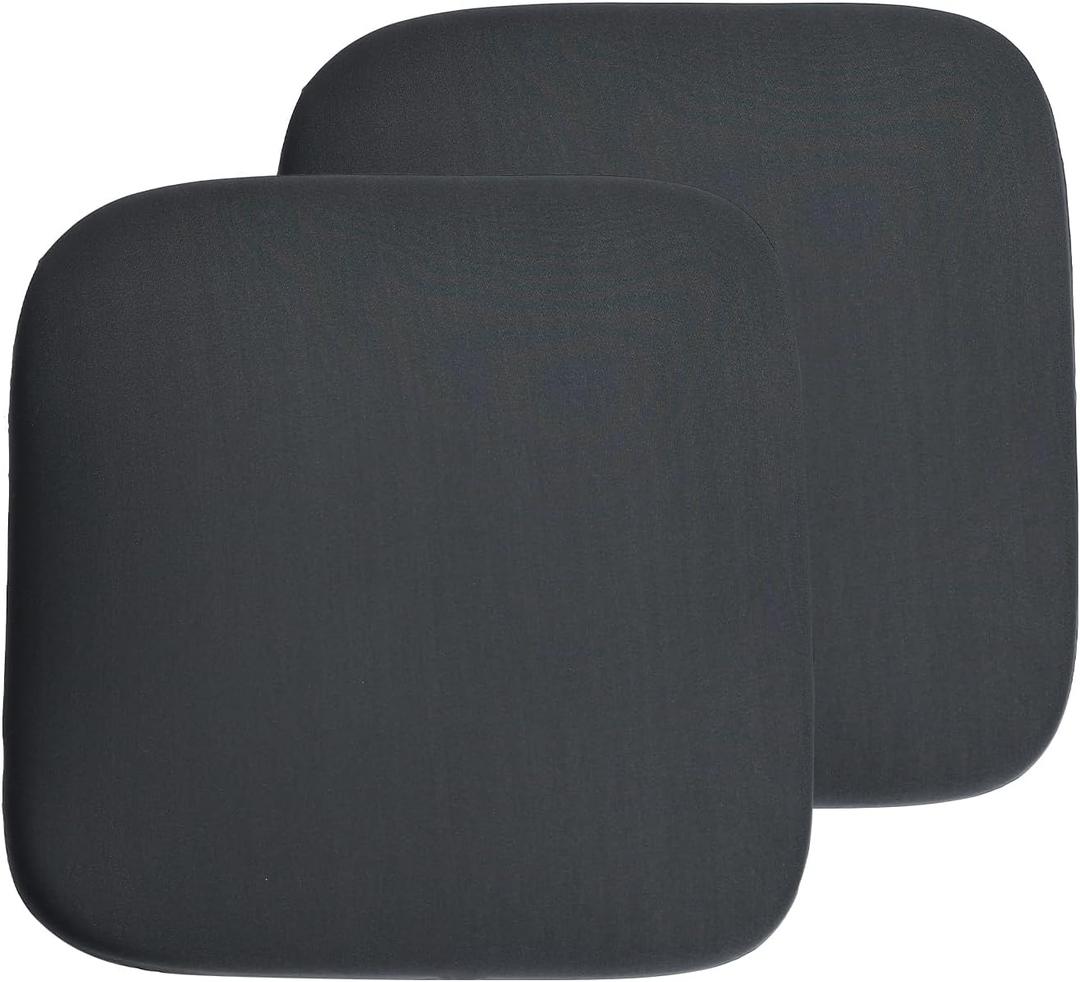 Square Seat Cushions for Kitchen Chairs, Office Chairs, Car Seats, Floors, and Indoor Use, Non-Slip Chair Pads with Removable Cover, Set of 2, 15"x15"x1.7, Blue