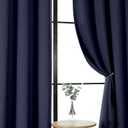Gwine Navy Blue Blackout Curtains for Living Room 72 inches Long, Noise Reducing Room Darkening Window Treatment Curtains for Bedroom, Farmhouse Decor with Rod Pocket, Each 40" Wx72 L,2PCS