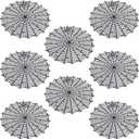 8 Pcs Halloween Spider Web Placemats- 15" Heat Insulation Halloween Placemats Spider Web Table Mats- Hollow Out Spiderweb Coasters Placemat for Dining Table Halloweens Decoration (Black)