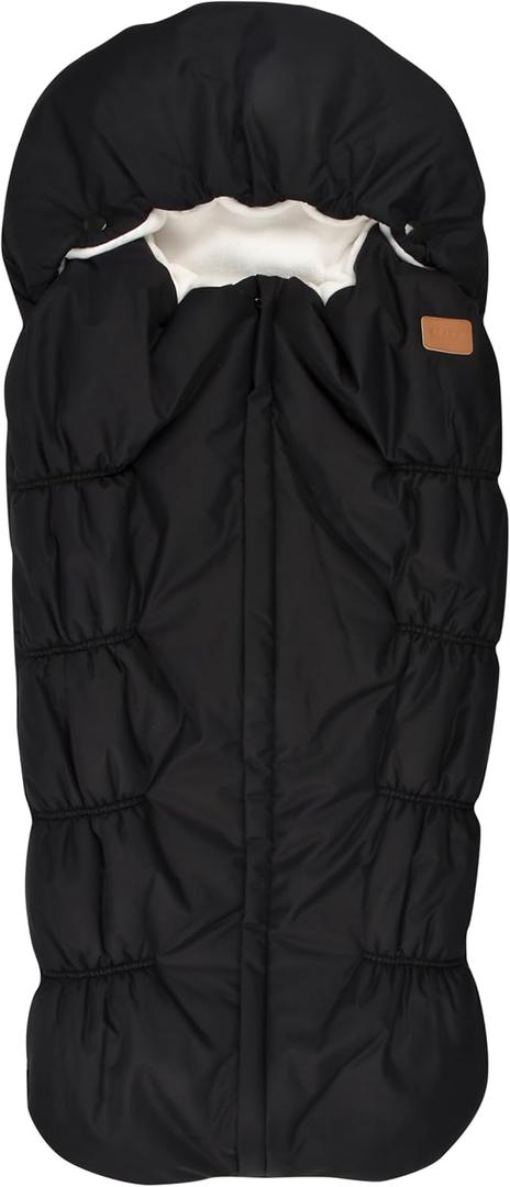 BEABA High Performance Waterproof Universal Stroller Footmuff, Warm Baby Bunting for Baby Stroller, Baby Winter Essentials, Baby Blanket Cover for Stroller (Black)