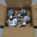 RILIDRI 3-Inch Caster for Wire Shelving Racks, Heavy Duty Scaffolding Wheel with Brake, Set of 4 Metro Shelving Replacement Wheels(.864" x 2-3/16")