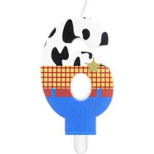 Number 6 Birthday Candles,Toy Theme Cake Toppe,Cartoon Number 6 Candles,Cowboy Six Cake Decoration,Cowgirl Party of Baby Shower for Boy Girl Birthday Supplies