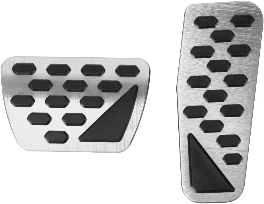 2PCS Silver Non-Slip Performance Foot Pedals Pads Auto Aluminum Pedal Covers for Jeep Wrangler JL/JLU 2018-2025,2020 2021 2022 2023 2024 2025 Gladiator JT