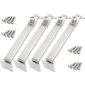 Window Hinges - Casement Window Stays & Locks, Angled Fixed Base, Sprayed Silver Style, 2 Pair, 6 Fixed Slots