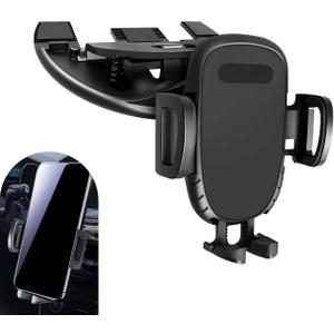 Car CD Slot Phone Holder, Solid Adsorption Anti-Shock Mount with Silicone Pad Protection, One-Handed Operation 360 Rotation Navigation Holder, Universal Clip-Type Interior for Car (Black)