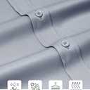 Alimens & Gentle Slim Fit Dress Shirts for Men Long Sleeve Stretch Stain Proof Wrinkle Free Button Down Shirts Formal Shirts (Small, Sliver Grey)