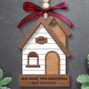 New Home Ornament 2025 - First Home Ornament 2025, Our First Home Ornament 2025, First Christmas in Our New Home 2025 - Housewarming Gifts New Home for Couple - Wood 1st Xmas New Home Ornament 2025
