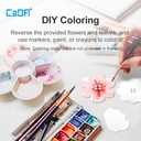 CaDA Flower Garden Building Toys, Paper & Brick 230 Pcs Flower Building Brick Kit with Flapping Bee Clip Brick Gift Toys for 6+ Year Old Girls Birthday, DIY STEM Gardening Building Set