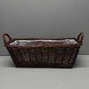 Handcrafted Wicker Planter, Flower Pot Cover, Plant Window Box, Plant Container, Natural Brown Unpeeled Willow, Long Rectangular
