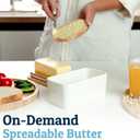 PriorityChef Extra Large Butter Dish with Lid for Countertop, Ceramic Butter Container With Airtight Cover, Butter Keeper for Counter or Fridge, Butter Holder Storage, White