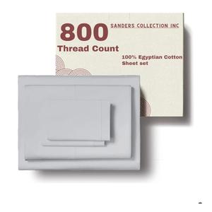 Sanders Collection Inc SCI Luxury 4PC Sheet Set 800 Thread Count Bedsheets Pure Egyptian Cotton Queen Size Sateen Weave Hotel Sheets Deep Pocket (Light Blue)