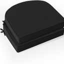Outdoor Chair Cushions Set of 2: Waterproof & Fade Resistant Patio Furniture Cushions - 17 x 16 x 2 Inch Non Slip Round Corner Seat Cushion Pads with Removable Cover for Garden Yard Lawn, Black