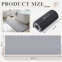 Extra Large Foldable Stone Bath Mat, 60 x 20 Inches, Grey