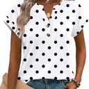Zeagoo Women Tops Summer Short Sleeve T Shirts V Neck Dressy Casual Work Blouses Fashion Boho Clothes Large