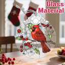 Cardinal Stained Glass Ornament | Christmas Ornament | Christmas Tree Ornaments - Red Bird Decor, Cardinal Memorial Gifts, Xmas Gifts & Holiday Present, Bird Lover Gift