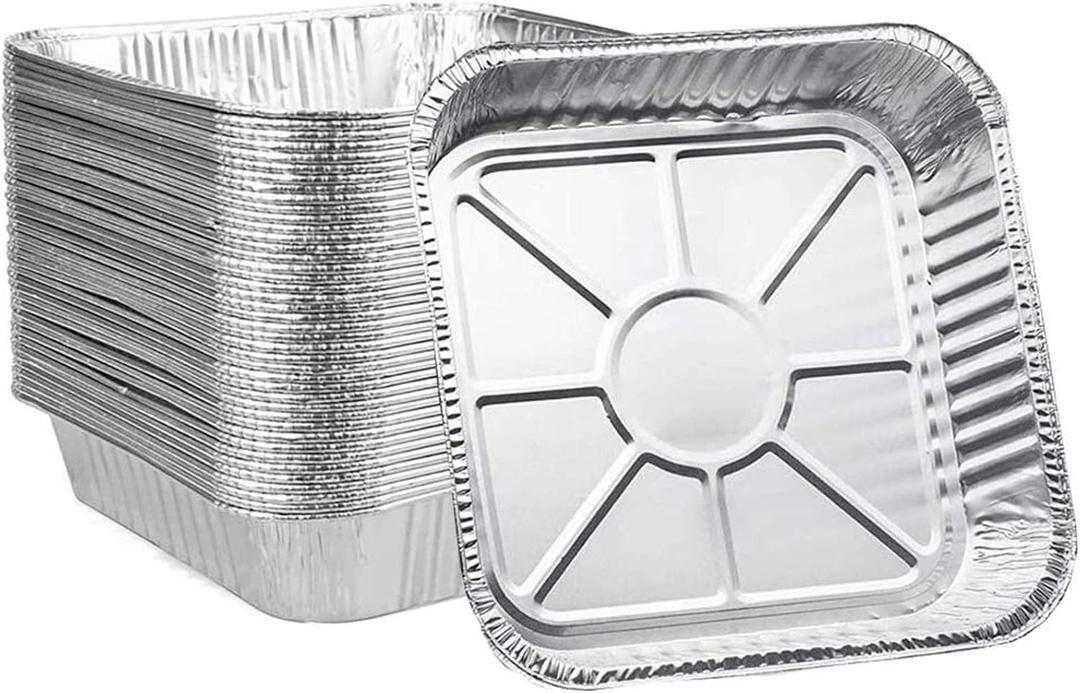 Ailelan Aluminum Pans, 8x8 Aluminum Foil Pans, 50-Pack Disposable Aluminum Pans Perfect for Cooking, Heating, Storing, Prepping Food