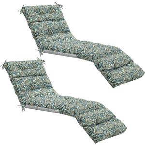 Kigley 2 Pcs Chaise Lounge Cushions 75 x 22 x 5 Inches Soft Waterproof Lounge Chair Cushion Paisley Spring Summer Seasonal Replacement for Outdoor Indoor Home Office Cyan Paisley