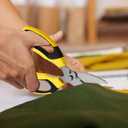 Utility Scissors Heavy Duty: 8-Inch sharp Scissors All Purpose heavy duty, Serrated Blades Cut Carpet, Cardboard, Wire, Leather, Fabric, Multipurpose Shears for Kitchen, Garden, Office, Craft (Yellow)