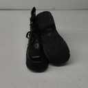 Women Black Platform Boots Wedge Goth Round Toe Lace Up Chunky Heel Studded Combat Zip Buckle Ankle Shoes, 43