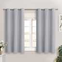 Light Grey Short Blackout Curtains for Small Windows, 34 x 45 Inch Thermal Insulated Tier Set of 2 Panels