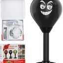 Desktop Punching Bag with Suction Cup - Punch Away Stress, Heavy Duty Office Desk Stress Ball for Adults & Kids, Fun Boxing Toy for Coworkers, Friends (bblack)