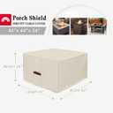 Porch Shield Fire Pit Cover - Waterproof 600D Heavy Duty Fade Resistant Square Patio Fire Pit Table Cover Beige - 44 x 44 inch