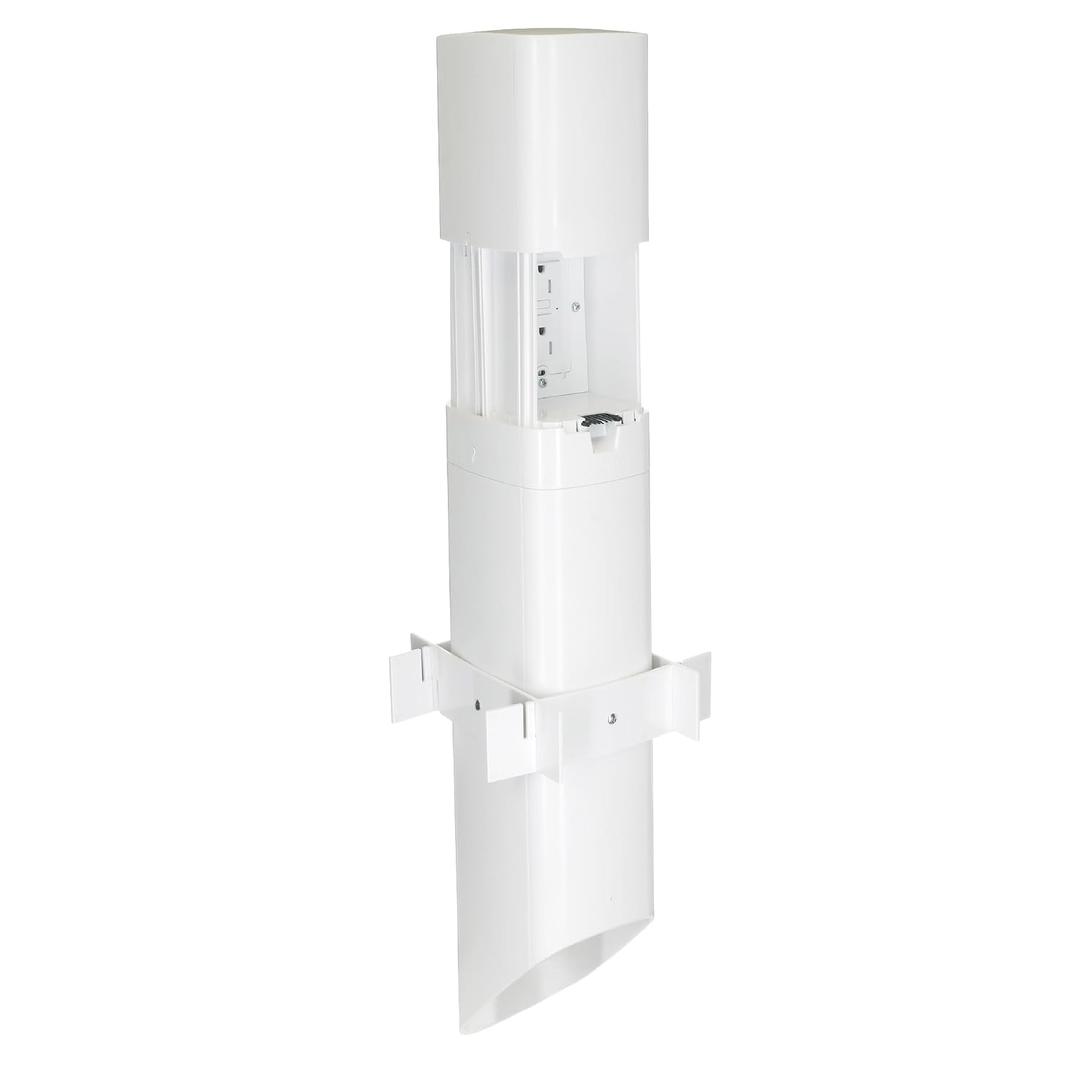 TayMac Outdoor Comforts ParkPost 13-in. 1-Gang White Weatherproof in-use Power Enclosure and TRWR GFCI Receptacle PP55GW, Outdoor Power Stake for Garden, Weatherproof Outlet Box, Outdoor Outlet Cover