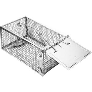 SZHLUX Rat Trap,Mouse Traps Work for Indoor and Outdoor,Small Rodent Animal-Mice Voles Hamsters Cage,Catch and Release(Medium), Silver (SZ-SL3616D)