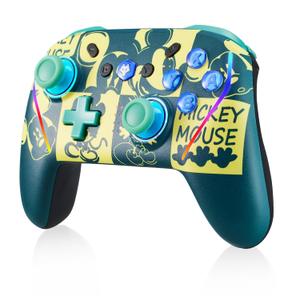 NBCP For Switch Wireless Gaming Controller ,Compatible with PC Switch/Lite/OLED, Switch 2, Android & iOS - with 2 Macro Buttons,Motion sensing,Adjustable dual vibration, TURBO,Drift repair,1000Hz Polling, 7-Color RGB Light (Micky Mouse -Green)
