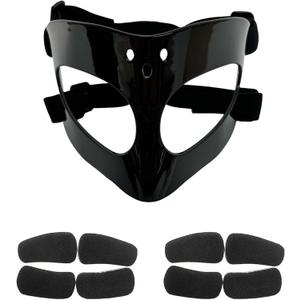 Nose Guard for Sports, Broken Nose, Adustable Face Mask with Foreheard Vent, Foam Padding for Men and Women,Adult,Basketball,Baseball,Football,Softball Face Guard(Black)