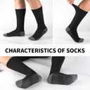 COOVAN 12 Pack Crew Socks for Men Half Cushion Moisture Wicking Athletic Socks (Black)