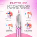 M Mase- Professional Nail Drill Machine - Coreless 2-in-1 Nail File - Electric, Cordless, 35000 RPM, HD Display - Electric Nail Drill for Professional & Home Use (Unicorn Pink)