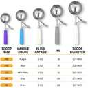 Portion Scoop - Disher, Cookie Scoop, Food Scoop - Portion Control - 18/8 Stainless Steel, White Handle (#6 / 5oz)
