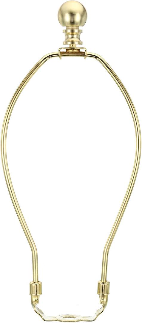 PATIKIL 9 Inch Lamp Harp Kit with Finial, 1 Set Detachable Shade Bracket Holder, DIY Lighting Accessories for Table Floor Lamps, Gold Tone