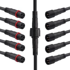 mxuteuk 6 Pairs 22AWG 3 Pin Electrical Connector,5.87in/15cm Wire Waterproof Male Female Connector,for LED Strip,Car,Truck,Boat