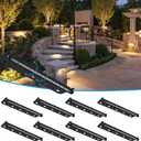 Modern 12inch 5W Hardscape Lighting,2700K Soft White Retaining Wall Lights,12V AC/DC Low Voltage Landscape Paver Lights,IP65 Waterproof Outdoor Step Light,50,000 Hours Lifespan,8 Packs