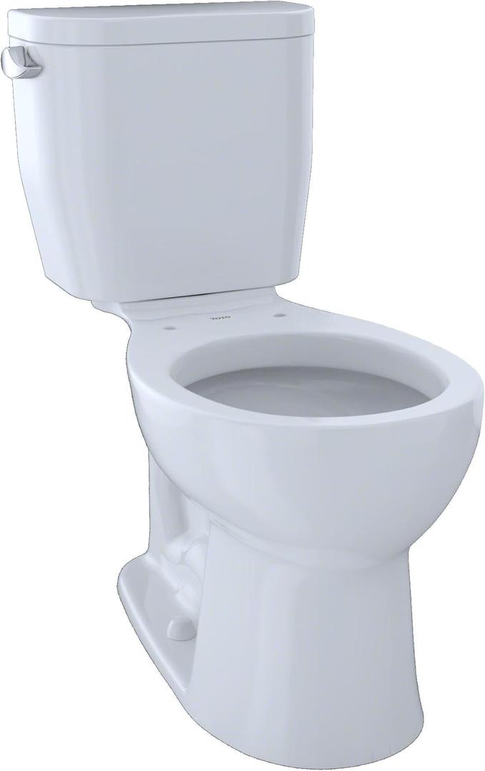 TOTO EntradaTM Two-Piece Round 1.28 GPF Universal Height Toilet, Cotton White - CST243EF#01