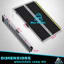 Portable Wheelchair Ramp 4FT, Anti-Slip Aluminum Folding Portable Ramp, Wheelchair Ramps for Home, Weight Capacity Up to 800 LBS, with Transition Plates Above and Below, Loading Dock Plates