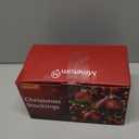 Personalized Christmas Stockings - 18 Inches Hanging Stockings with DIY Snowman Name Tags, 6 Pack Large Size Knitted Stockings for Mantels, Christmas Tree Family Holiday Decor, Red Green White