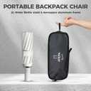 ATEPA UFO3.0 Ultralight Backpacking Chair, 330 lbs Heavy-Duty Aerospace Aluminum Folding Camp Chair with Hexagon Ergonomic Seat Anti-Sink Feet, Compact Portable Outdoor Gear for Hiking Fishing, Black