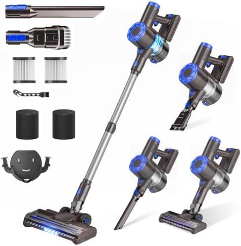 AIRDIYA Cordless Vacuum Cleaner, Super Power Suction Stick Vacuum Cleaners with 2200 mAh Battery,8-in-1 Lightweight Self-Standing, 35 Mins Runtime for Home Low-Pile Carpet Pet Hair