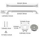 Brushed Nickel Shower Grab Bar w/Anti-Slip Knurled Grip 36 Inch, Zepolu Stainless Steel Bathroom Grab Bars, Safety Bar Balanced Handrail, Handicap Injury Elderly Senior Assist Support Shower Handle
